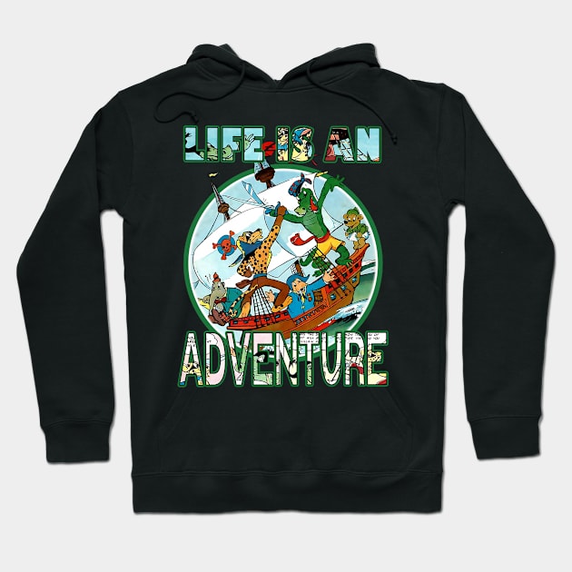 Cute Pirate Animals Life is an Adventure Tee Hoodie by Joaddo